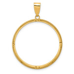 画像をギャラリービューアに読み込む, 14K Yellow Gold 32 mm Coin Bezel Holder Pendant Beaded Old US Series 1 oz Panda Australian Nugget Kangaroo Koala Prong
