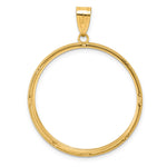 Charger l'image dans la galerie, 14K Yellow Gold 32.7 mm Coin Bezel Holder Pendant Beaded 1 oz American Eagle Cat Krugerrand Prong
