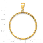 Charger l'image dans la galerie, 14K Yellow Gold 32.7 mm Coin Bezel Holder Pendant Beaded 1 oz American Eagle Cat Krugerrand Prong
