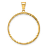 Charger l'image dans la galerie, 14K Yellow Gold 32.7 mm Coin Bezel Holder Pendant Beaded 1 oz American Eagle Cat Krugerrand Prong
