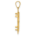 Kép betöltése a galériamegjelenítőbe: 14K Yellow Gold 18 mm Coin Bezel Holder Pendant Diamond Cut Scalloped US Dime 1/10 oz Panda Cat Prong
