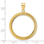 Charger l'image dans la galerie, 14K Yellow Gold 27 mm Coin Bezel Holder Pendant Diamond Cut Scalloped 1/2 oz American Eagle Panda US $10 Dollar Liberty Indian Prong
