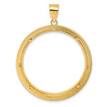 이미지를 갤러리 뷰어에 로드 , 14K Yellow Gold 32 mm Coin Bezel Holder Pendant Diamond Cut Scalloped Old US Series 1 oz Panda Australian Nugget Kangaroo Koala Prong
