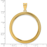 이미지를 갤러리 뷰어에 로드 , 14K Yellow Gold 32 mm Coin Bezel Holder Pendant Diamond Cut Scalloped Old US Series 1 oz Panda Australian Nugget Kangaroo Koala Prong
