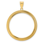 이미지를 갤러리 뷰어에 로드 , 14K Yellow Gold 32 mm Coin Bezel Holder Pendant Diamond Cut Scalloped Old US Series 1 oz Panda Australian Nugget Kangaroo Koala Prong
