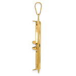 Lade das Bild in den Galerie-Viewer, 14K Yellow Gold 32.7 mm Coin Bezel Holder Pendant Diamond Cut Scalloped 1 oz American Eagle Cat Krugerrand Prong
