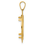 Загрузить изображение в средство просмотра галереи, 14K Yellow Gold 18 mm Coin Bezel Holder Pendant Textured Scalloped US Dime 1/10 oz Panda Cat Prong
