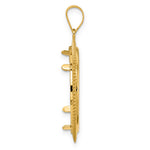 画像をギャラリービューアに読み込む, 14K Yellow Gold 22 mm Coin Bezel Holder Pendant Textured Scalloped 1/4 oz American Eagle Panda 2 Rand US $5 Jamestown Prong
