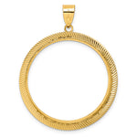 이미지를 갤러리 뷰어에 로드 , 14K Yellow Gold 32 mm Coin Bezel Holder Pendant Textured Scalloped Old US Series 1 oz Panda Australian Nugget Kangaroo Koala Prong
