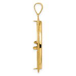 Afbeelding in Gallery-weergave laden, 14K Yellow Gold 32.7 mm Coin Bezel Holder Pendant Textured Scalloped 1 oz American Eagle Cat Krugerrand Prong
