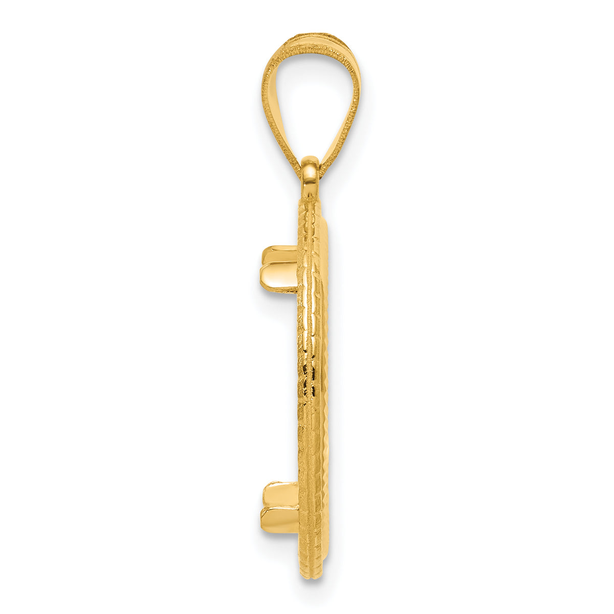 14K Yellow Gold 16.5 mm Coin Bezel Holder Pendant Diamond Cut Squares 1/10 oz American Eagle Krugerrand Prong