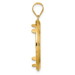 將圖片載入圖庫檢視器 14K Yellow Gold 27 mm Coin Bezel Holder Pendant Diamond Cut Squares 1/2 oz American Eagle Panda US $10 Dollar Liberty Indian Prong
