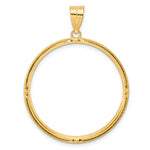 Load image into Gallery viewer, 14K Yellow Gold 32 mm Coin Bezel Holder Pendant Diamond Cut Squares Old US Series 1 oz Panda Australian Nugget Kangaroo Koala Prong
