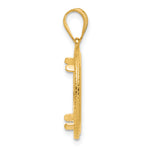 Carregar imagem no visualizador da galeria, 14K Yellow Gold 16.5 mm Coin Bezel Holder Pendant Squares 1/10 oz American Eagle Krugerrand Prong
