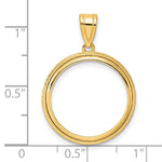 Carregar imagem no visualizador da galeria, 14K Yellow Gold 18 mm Coin Bezel Holder Pendant Squares US Dime 1/10 oz Panda Cat Prong
