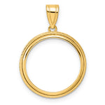 Carregar imagem no visualizador da galeria, 14K Yellow Gold 18 mm Coin Bezel Holder Pendant Squares US Dime 1/10 oz Panda Cat Prong
