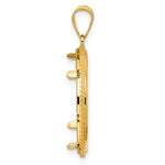 画像をギャラリービューアに読み込む, 14K Yellow Gold 22 mm Coin Bezel Holder Pendant Squares 1/4 oz American Eagle Panda 2 Rand US $5 Jamestown Prong
