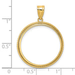 画像をギャラリービューアに読み込む, 14K Yellow Gold 22 mm Coin Bezel Holder Pendant Squares 1/4 oz American Eagle Panda 2 Rand US $5 Jamestown Prong
