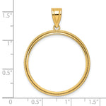 Carregar imagem no visualizador da galeria, 14K Yellow Gold 27 mm Coin Bezel Holder Pendant Squares 1/2 oz American Eagle Panda US $10 Dollar Liberty Indian Prong
