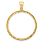 Lade das Bild in den Galerie-Viewer, 14K Yellow Gold 32 mm Coin Bezel Holder Pendant Squares Old US Series 1 oz Panda Australian Nugget Kangaroo Koala Prong
