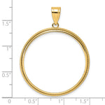 Lade das Bild in den Galerie-Viewer, 14K Yellow Gold 32 mm Coin Bezel Holder Pendant Squares Old US Series 1 oz Panda Australian Nugget Kangaroo Koala Prong
