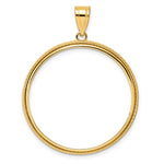 Lade das Bild in den Galerie-Viewer, 14K Yellow Gold 32 mm Coin Bezel Holder Pendant Squares Old US Series 1 oz Panda Australian Nugget Kangaroo Koala Prong

