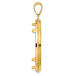 Lade das Bild in den Galerie-Viewer, 14K Yellow Gold 32.7 mm Coin Bezel Holder Pendant Squares 1 oz American Eagle Cat Krugerrand Prong
