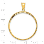 Lade das Bild in den Galerie-Viewer, 14K Yellow Gold 32.7 mm Coin Bezel Holder Pendant Squares 1 oz American Eagle Cat Krugerrand Prong
