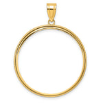 Lade das Bild in den Galerie-Viewer, 14K Yellow Gold 32.7 mm Coin Bezel Holder Pendant Squares 1 oz American Eagle Cat Krugerrand Prong
