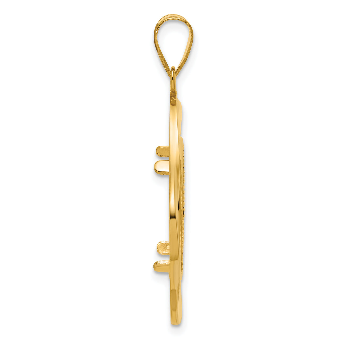 14K Yellow Gold 16.5 mm Coin Bezel Holder Pendant Diamond Cut Riptide Diagonal Riptide 1/10 oz American Eagle Krugerrand Prong