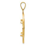 Indlæs billede til gallerivisning 14K Yellow Gold 16.5 mm Coin Bezel Holder Pendant Diamond Cut Riptide Diagonal Riptide 1/10 oz American Eagle Krugerrand Prong

