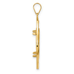 Indlæs billede til gallerivisning 14K Yellow Gold 18 mm Coin Bezel Holder Pendant Diamond Cut Riptide Diagonal Riptide US Dime 1/10 oz Panda Cat Prong

