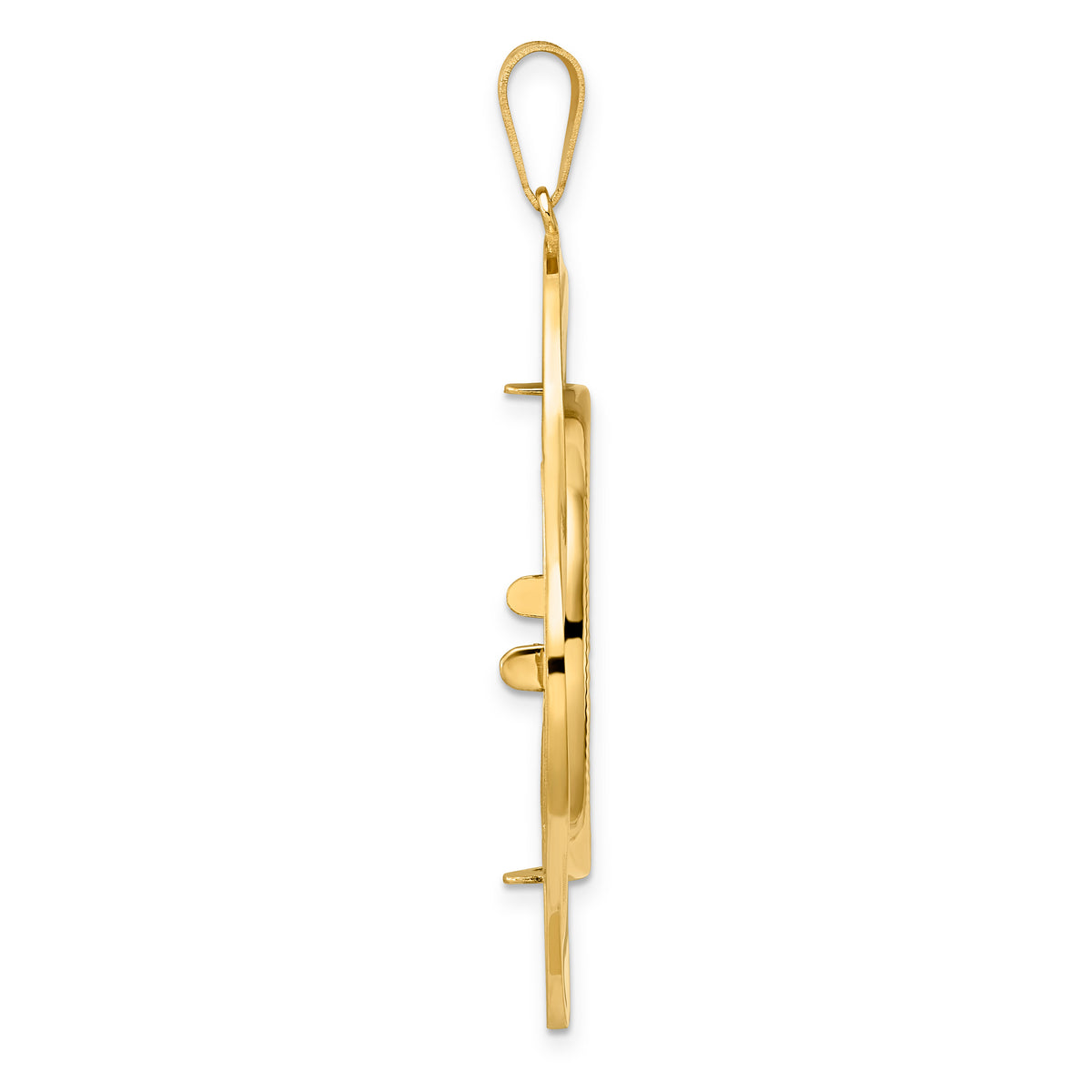14K Yellow Gold 27 mm Coin Bezel Holder Pendant Diamond Cut Riptide Diagonal Riptide 1/2 oz American Eagle Panda US $10 Dollar Liberty Indian Prong