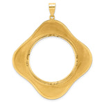 Indlæs billede til gallerivisning 14K Yellow Gold 32 mm Coin Bezel Holder Pendant Diamond Cut Riptide Diagonal Riptide Old US Series 1 oz Panda Australian Nugget Kangaroo Koala Prong
