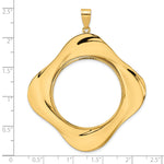 Indlæs billede til gallerivisning 14K Yellow Gold 32 mm Coin Bezel Holder Pendant Diamond Cut Riptide Diagonal Riptide Old US Series 1 oz Panda Australian Nugget Kangaroo Koala Prong
