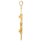 Indlæs billede til gallerivisning 14K Yellow Gold 32.7 mm Coin Bezel Holder Pendant Diamond Cut Riptide Diagonal Riptide 1 oz American Eagle Cat Krugerrand Prong
