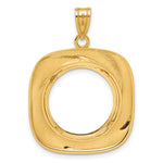 Carica l'immagine nel visualizzatore di Gallery, 14K Yellow Gold 16.5 mm Coin Bezel Holder Pendant Riptide 1/10 oz American Eagle Krugerrand Prong
