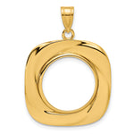 Carica l'immagine nel visualizzatore di Gallery, 14K Yellow Gold 16.5 mm Coin Bezel Holder Pendant Riptide 1/10 oz American Eagle Krugerrand Prong
