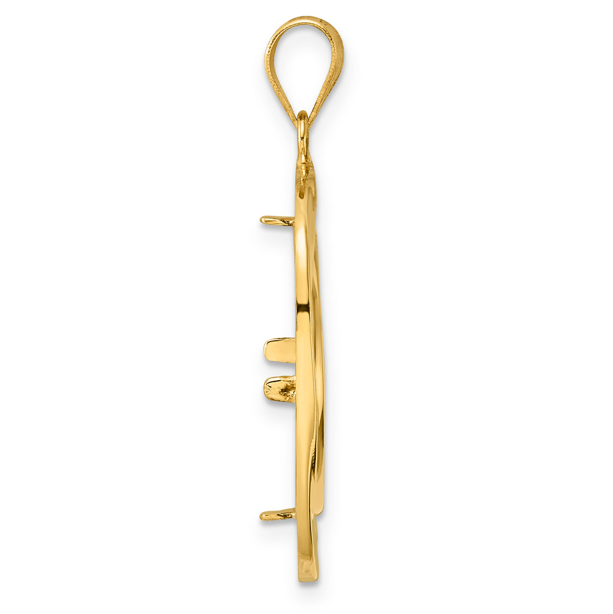 14K Yellow Gold 18 mm Coin Bezel Holder Pendant Riptide US Dime 1/10 oz Panda Cat Prong