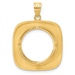 Indlæs billede til gallerivisning 14K Yellow Gold 18 mm Coin Bezel Holder Pendant Riptide US Dime 1/10 oz Panda Cat Prong
