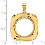 Indlæs billede til gallerivisning 14K Yellow Gold 18 mm Coin Bezel Holder Pendant Riptide US Dime 1/10 oz Panda Cat Prong
