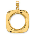Indlæs billede til gallerivisning 14K Yellow Gold 18 mm Coin Bezel Holder Pendant Riptide US Dime 1/10 oz Panda Cat Prong

