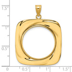 Indlæs billede til gallerivisning 14K Yellow Gold 22 mm Coin Bezel Holder Pendant Riptide 1/4 oz American Eagle Panda 2 Rand US $5 Jamestown Prong
