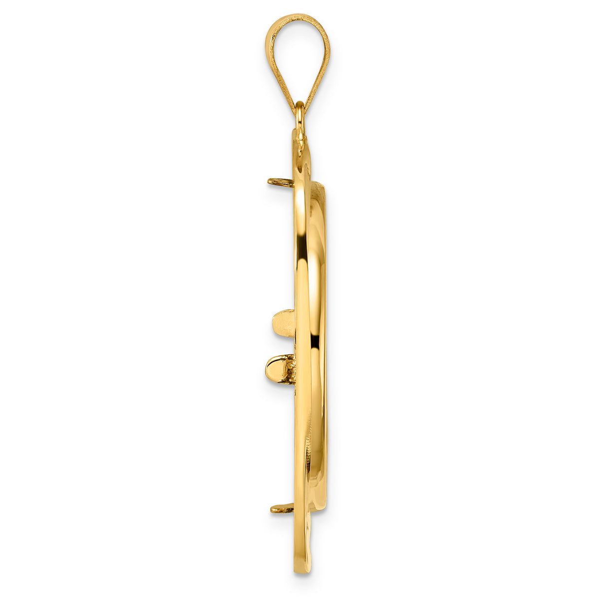 14K Yellow Gold 27 mm Coin Bezel Holder Pendant Riptide 1/2 oz American Eagle Panda US $10 Dollar Liberty Indian Prong