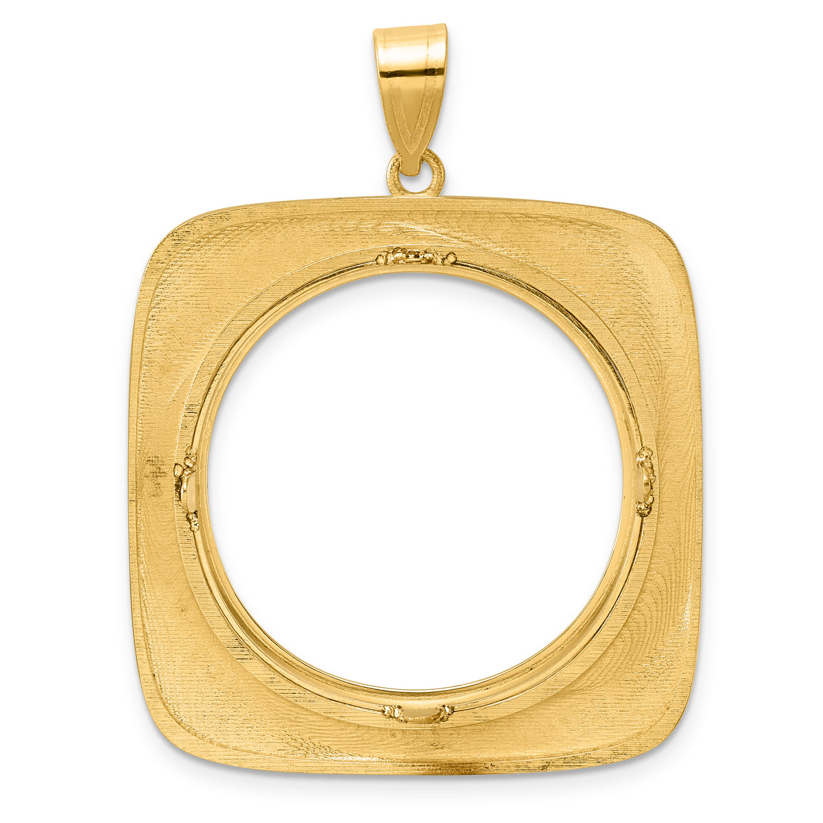 14K Yellow Gold 27 mm Coin Bezel Holder Pendant Riptide 1/2 oz American Eagle Panda US $10 Dollar Liberty Indian Prong