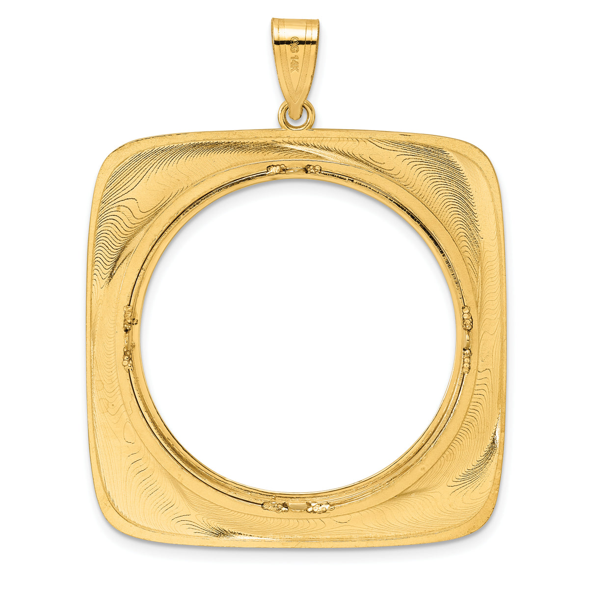 14K Yellow Gold 32 mm Coin Bezel Holder Pendant Riptide Old US Series 1 oz Panda Australian Nugget Kangaroo Koala Prong