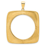 Indlæs billede til gallerivisning 14K Yellow Gold 32.7 mm Coin Bezel Holder Pendant Riptide 1 oz American Eagle Cat Krugerrand Prong
