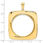 Indlæs billede til gallerivisning 14K Yellow Gold 32.7 mm Coin Bezel Holder Pendant Riptide 1 oz American Eagle Cat Krugerrand Prong
