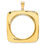 Indlæs billede til gallerivisning 14K Yellow Gold 32.7 mm Coin Bezel Holder Pendant Riptide 1 oz American Eagle Cat Krugerrand Prong
