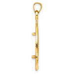 Carica l'immagine nel visualizzatore di Gallery, 14K Yellow Gold 18 mm Coin Bezel Holder Pendant Diamond Cut Ships Anchor US Dime 1/10 oz Panda Cat Prong
